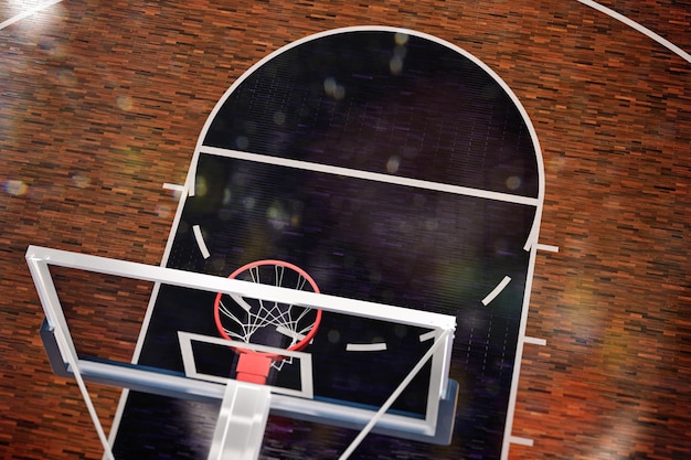 Foto cancha de baloncesto. arena deportiva.