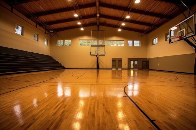 Foto cancha de baloncesto interior fotografía publicitaria profesional