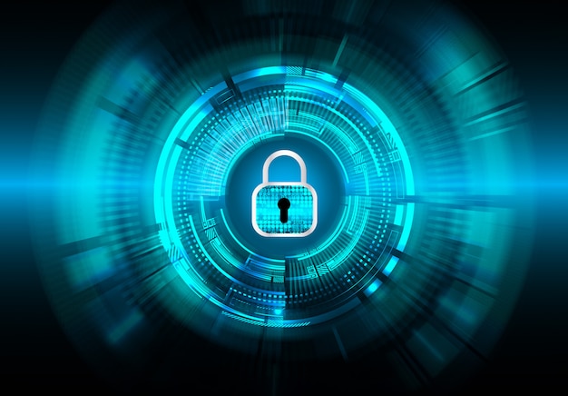 Candado cerrado en el fondo digital, seguridad cibernética