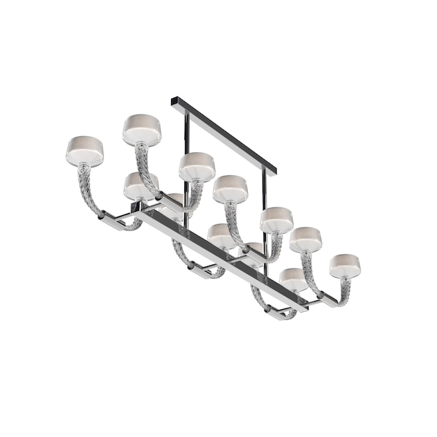 candelabro de cristal para o interior isolado no fundo branco iluminação doméstica ilustração 3D cg