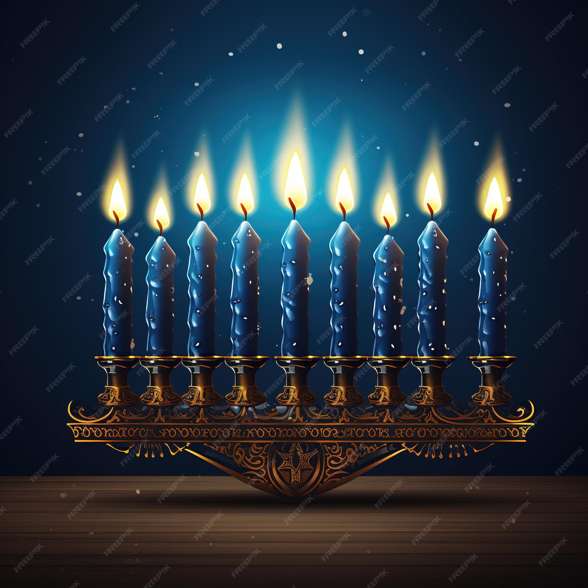 conjunto de ícones de Hanukkah, candelabro de Hanukkiah