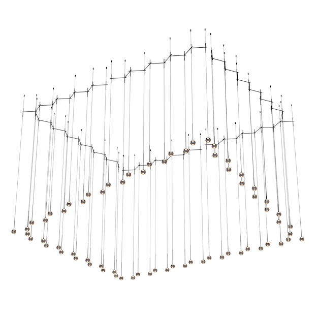 candelabro en el techo aislado sobre fondo blanco lámpara colgante luz colgante ilustración 3D