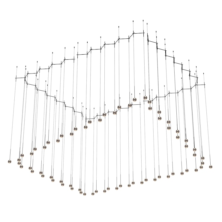Foto candelabro en el techo aislado sobre fondo blanco lámpara colgante luz colgante ilustración 3d