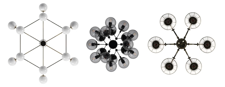 Foto candelabro en el techo aislado sobre fondo blanco lámpara colgante luz colgante ilustración 3d