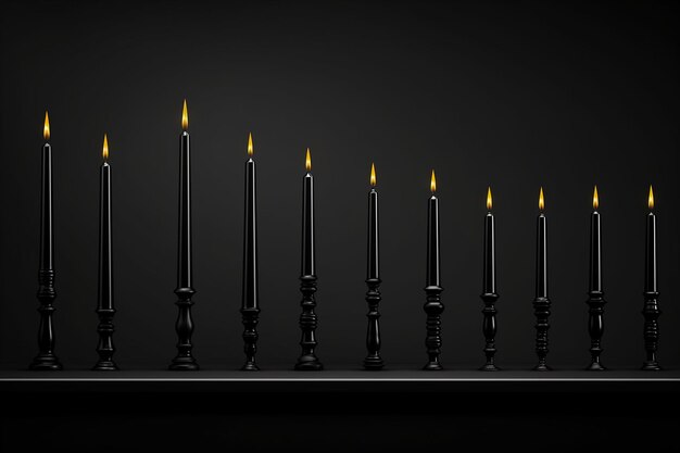 Foto candelabros negros minimalistas dispuestos en un patrón