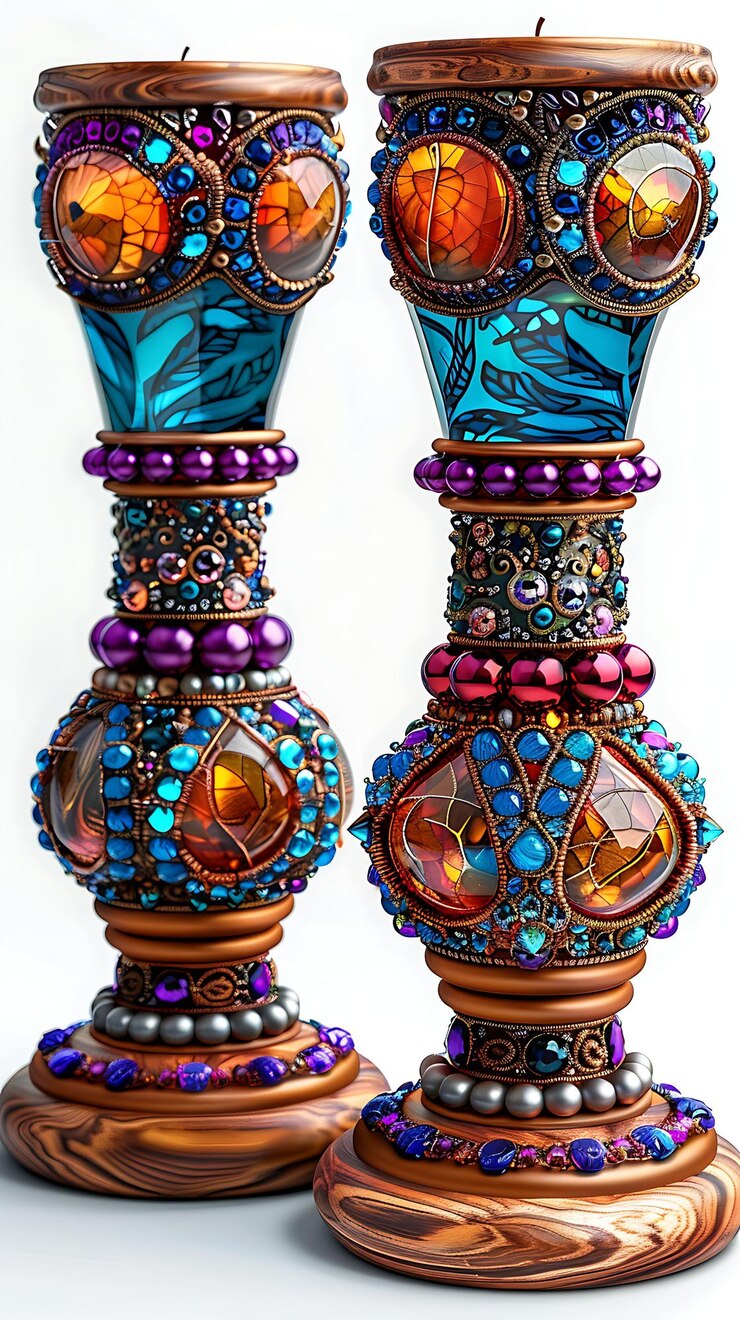 Foto candelabros con textura de cuentas de vidrio ilustración de color de cuentas decoración de fondo de tendencia