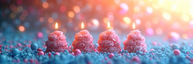 Candelas de pastel de cumpleaños contra fondo de color fondo HD ilustraciones