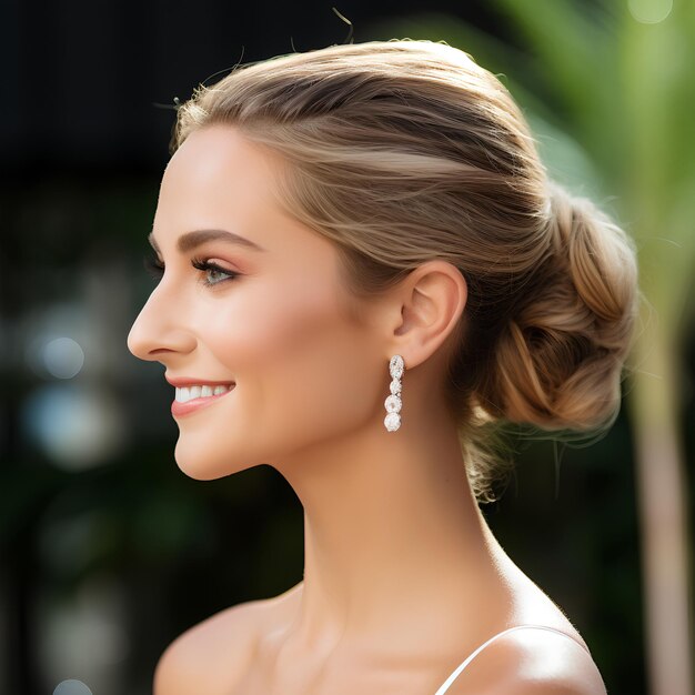 Candid shot of Bride Womans Ear Very CloseUp View Candid (em inglês)