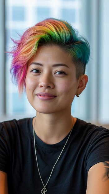 Foto candidata bonita para um emprego mostra diversidade em entrevista de negócios inclusiva