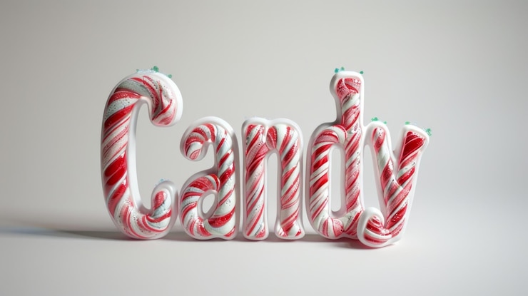 Foto candy cane calligraphy una versión estilizada de una ia generativa de caramelos clásica