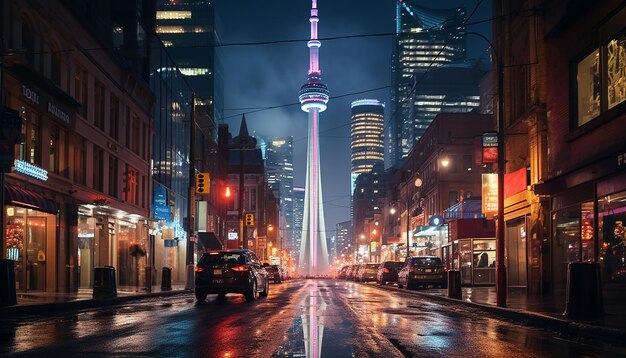 Candy Cane Tower Marco icônico de Toronto em esplendor de férias