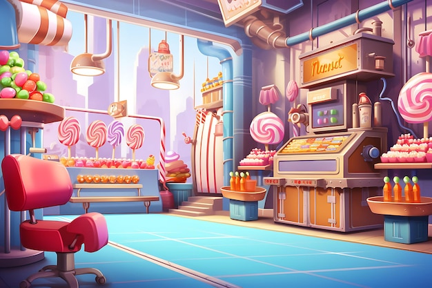 Candy Factory Candy Factory Hintergrund Candy Making Machines B Kreatives Design Live Stream Hintergrund