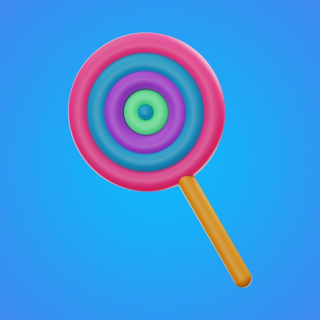 Candy Food and Drink Icon 3D-Rendering auf isoliertem Hintergrund