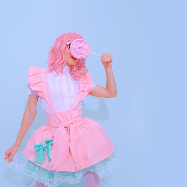 Candy Lolli Pop Party Girl Rollenspiele Halloween-Konzept süßer Liebhaber