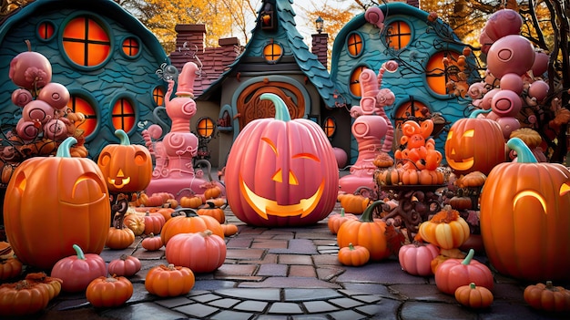 Candy Pumpkin Village Courtyard