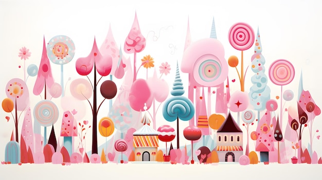 Foto candy süße welt-illustration