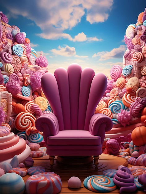 Candyland Colorful Candy Backdrop Candyland Background Candy Diseño creativo de flujo en vivo de fondo