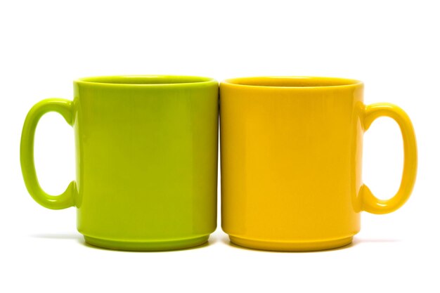 caneca amarela e verde