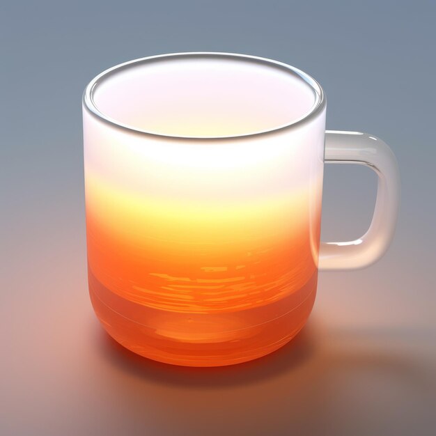 Caneca de reflexão sombreada translúcida em camadas com iluminação do pôr do sol