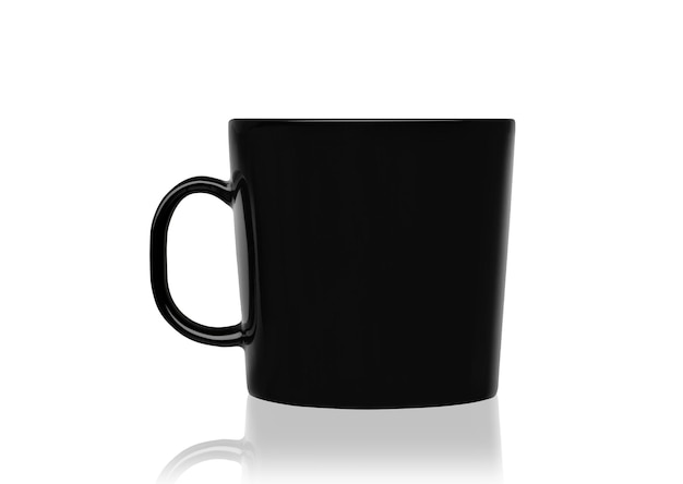 Caneca preta vazia em branco para café ou chá