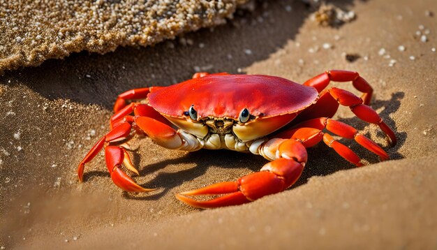 Foto un cangrejo con un crab en la cabeza y un cang re en el suelo