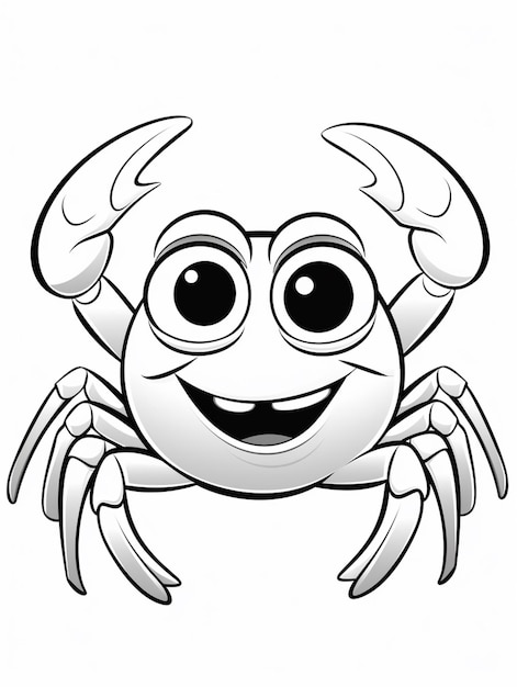 Foto un cangrejo de dibujos animados con una gran sonrisa en su cara generativa ai