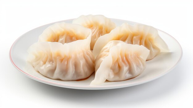 Cangrejo Dumpling Har Gow aislado en fondo blanco