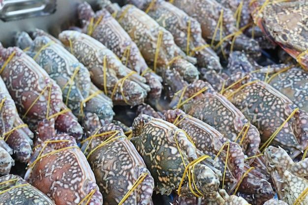 Cangrejo fresco en el mercado