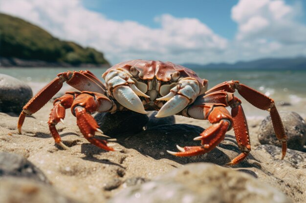 Foto cangrejo en la playa