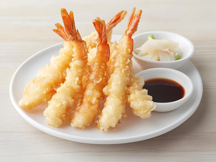 Cangrejo tempura o cangrejo frito servido con salsa de inmersión imagen generada por IA