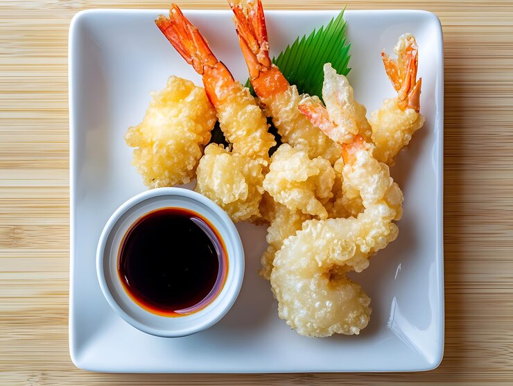 Cangrejo tempura o cangrejo frito servido con salsa de inmersión imagen generada por IA