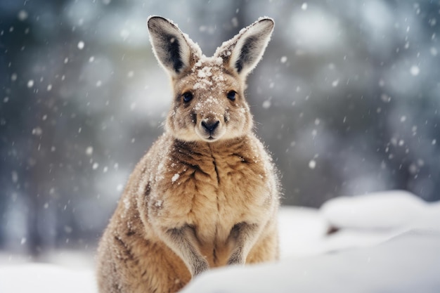 Canguro ártico en la nieve