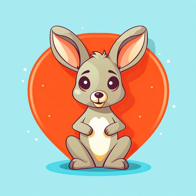 Foto canguro de dibujos animados lindo aislado ilustración animal de dibujos animados vector ilustración vectorial dibujos animados de san valentín diseño plano ilustración de icono de vector de dibujos animados