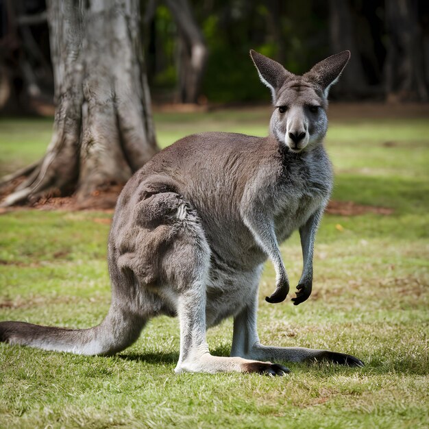 Foto canguro gris en la costa oriental de sunshine queensland australia para las redes sociales