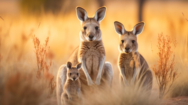 Los canguros viven en la vida silvestre australiana