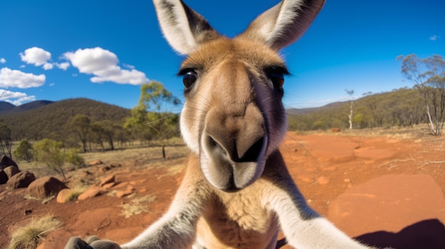 Canguru tirando selfies que farão você sorrir Animais malucos que tiraram selfies fofas