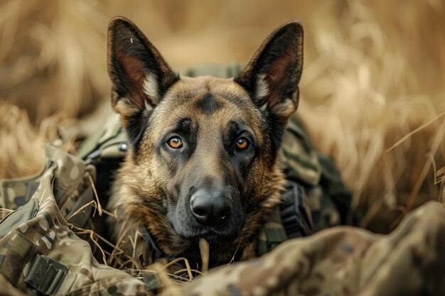 Un canino militar experto en acción