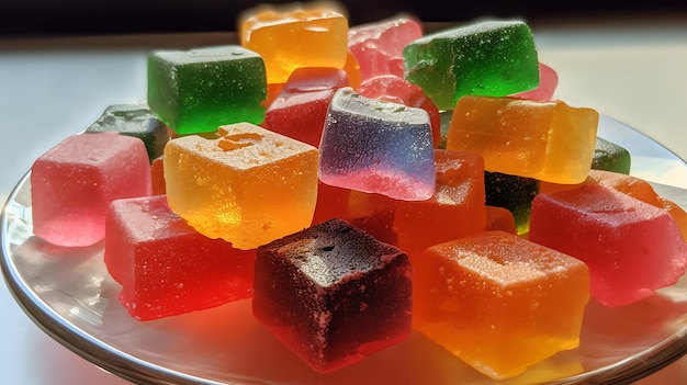 Cannabis CBDinfundido arcoíris gomosos dulces comestibles