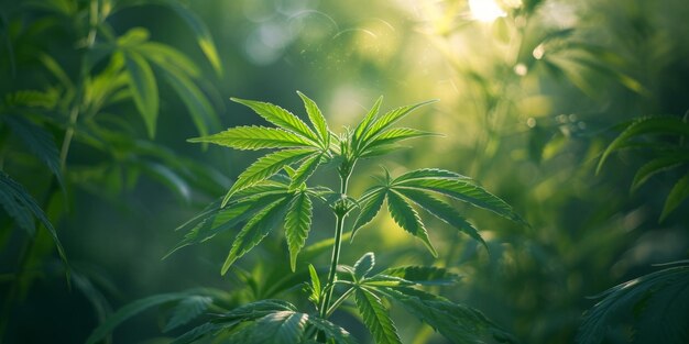 Cannabis- und Hanfpflanzenleben Generative KI