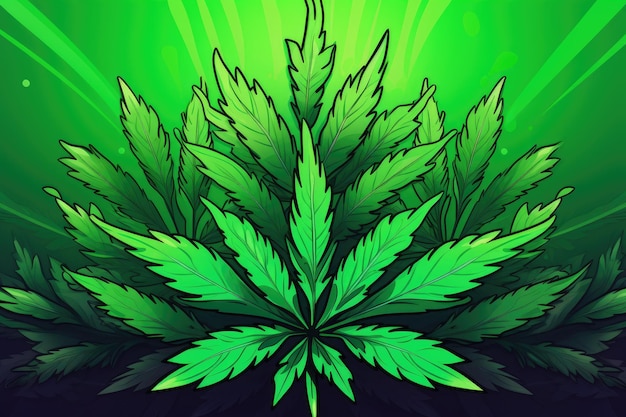 Foto cannabisanbau auf grünem hintergrund für medizinische zwecke