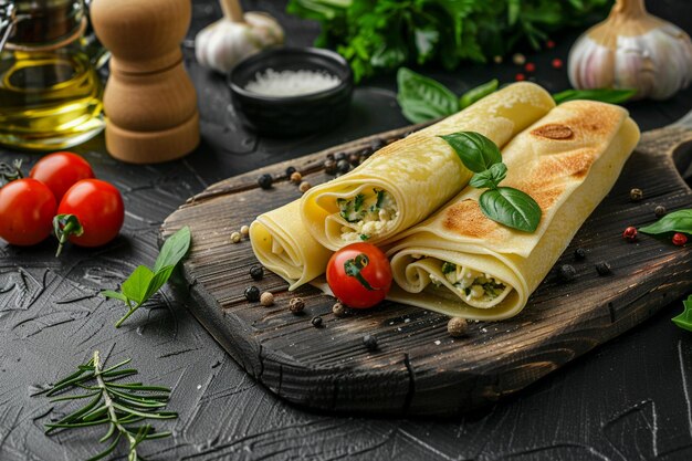 Cannelloni al forno gebackene Pasta-Röhren, gefüllt mit einer cremigen Ricotta und Spinat gebackenem Gericht