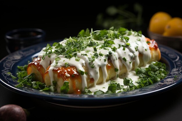 Foto cannelloni decadente con salsa de crema de gorgonzola deliciosa fotografía de imágenes de cannelloni