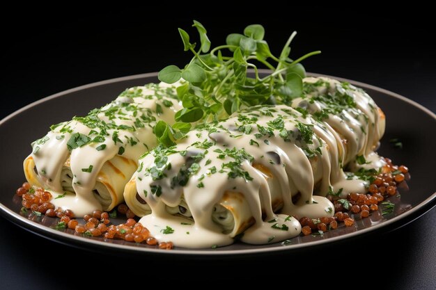 Cannelloni de lujo con mascarpone cremoso Delicious cannelloni fotografía de imágenes