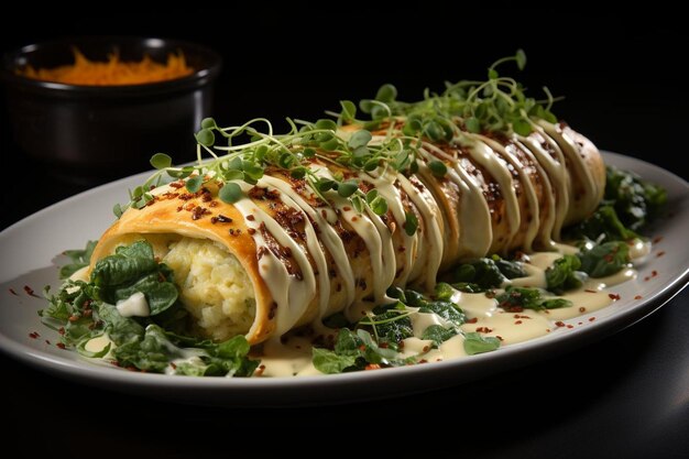 Foto cannelloni de lujo con salsa cremosa de gruyere deliciosos cannelloni fotografía de imágenes