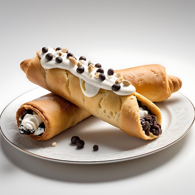 Cannoli auf weißem Hintergrund