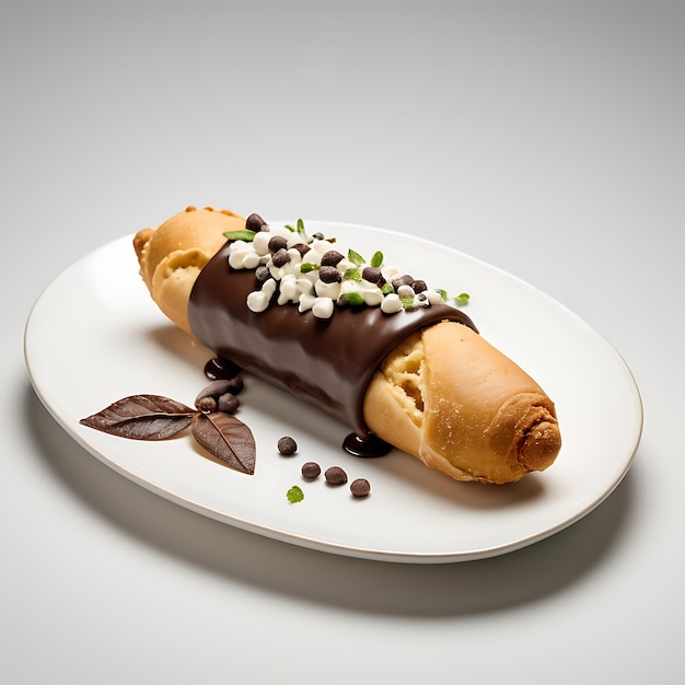 Cannoli auf weißem Hintergrund