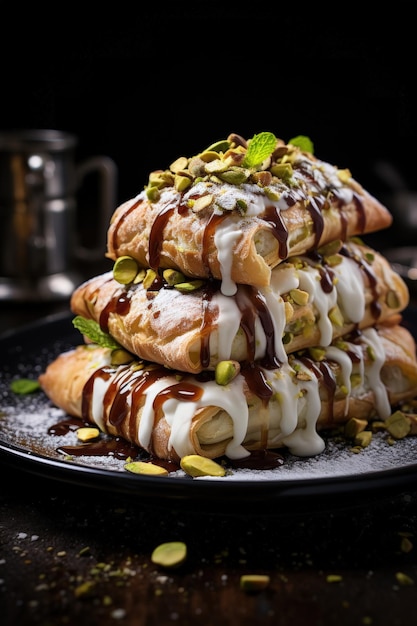 Cannoli com pistachos melhor para panfletos e cartazes