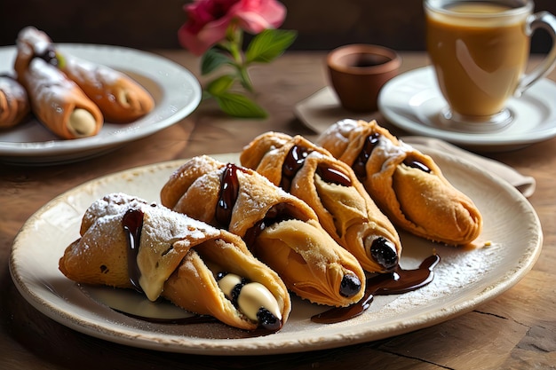 Foto cannoli com ricotta