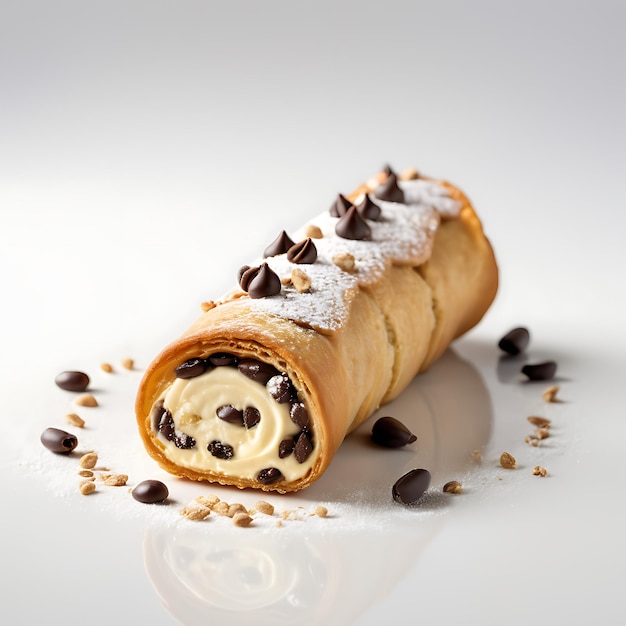 Cannoli sobre un fondo blanco