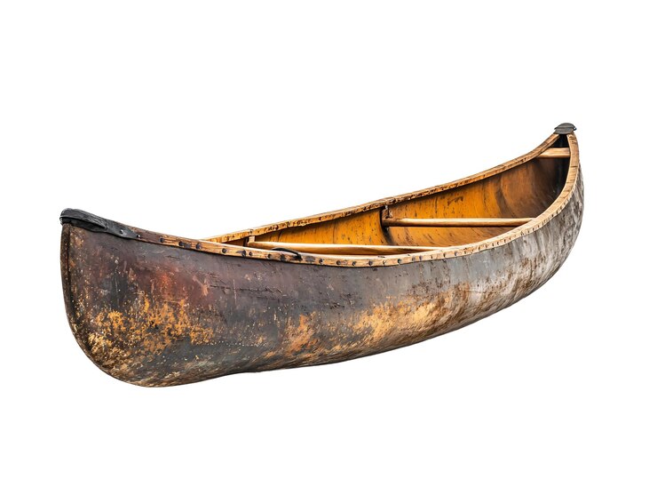 Foto una canoa marrón y negra